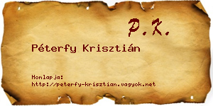 Péterfy Krisztián névjegykártya